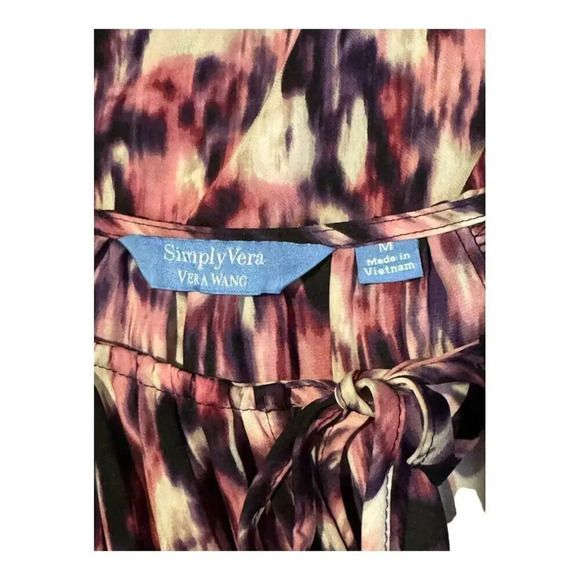 Simply Vera By Vera Wang Women’s Medium Abstract Print‎ Blouse - Picture 4 of 6